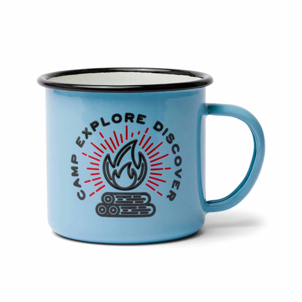 blue enamel camp explorer mug