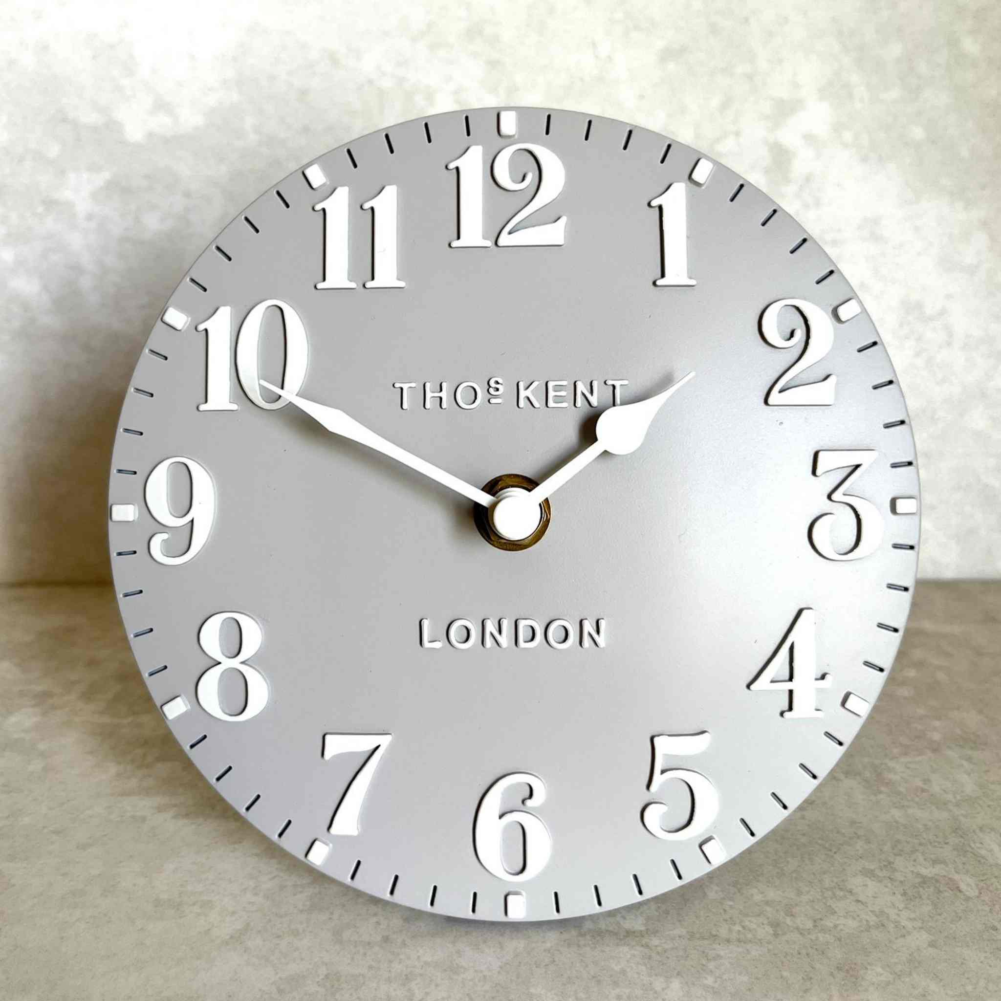 Thomas Kent Arabic 6" Mantel Clock Available In Green, Grey & Blue - Plum Retail - Foto 14