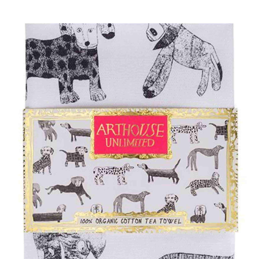 Arthouse Unlimited black and white dog printtea towel