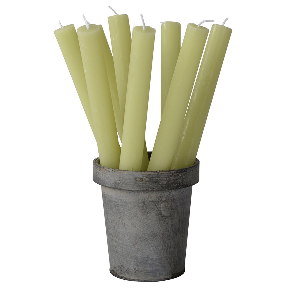 green rustic dinner candles