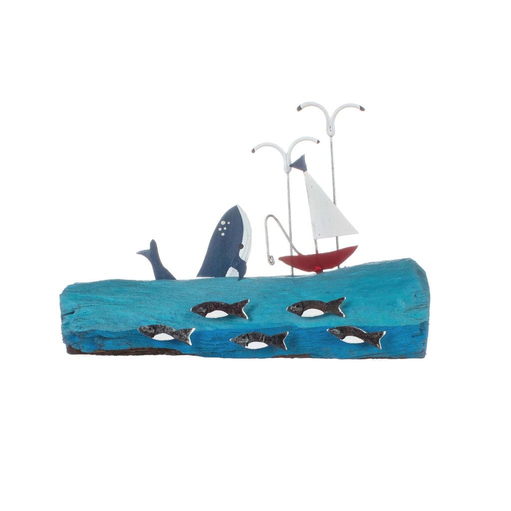 seaside decoration whale and boat