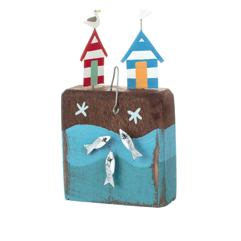 seaside decoration fishing from beach huts