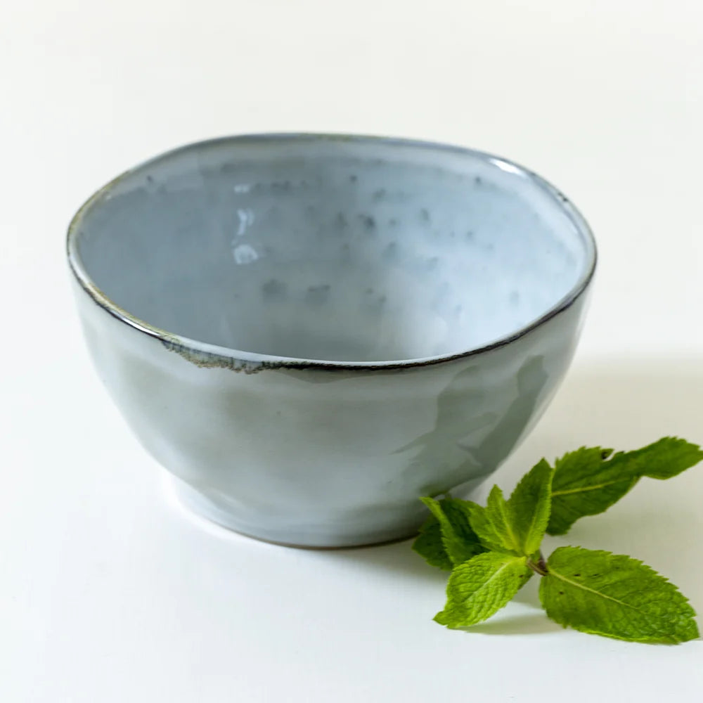 frosty grey ceramic bowl