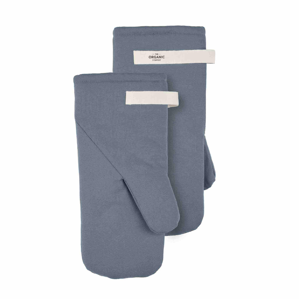 grey blue large oven mitts