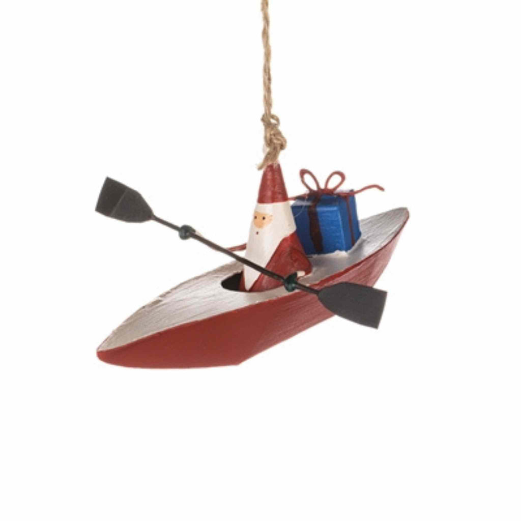 santa kayak hanging decoration