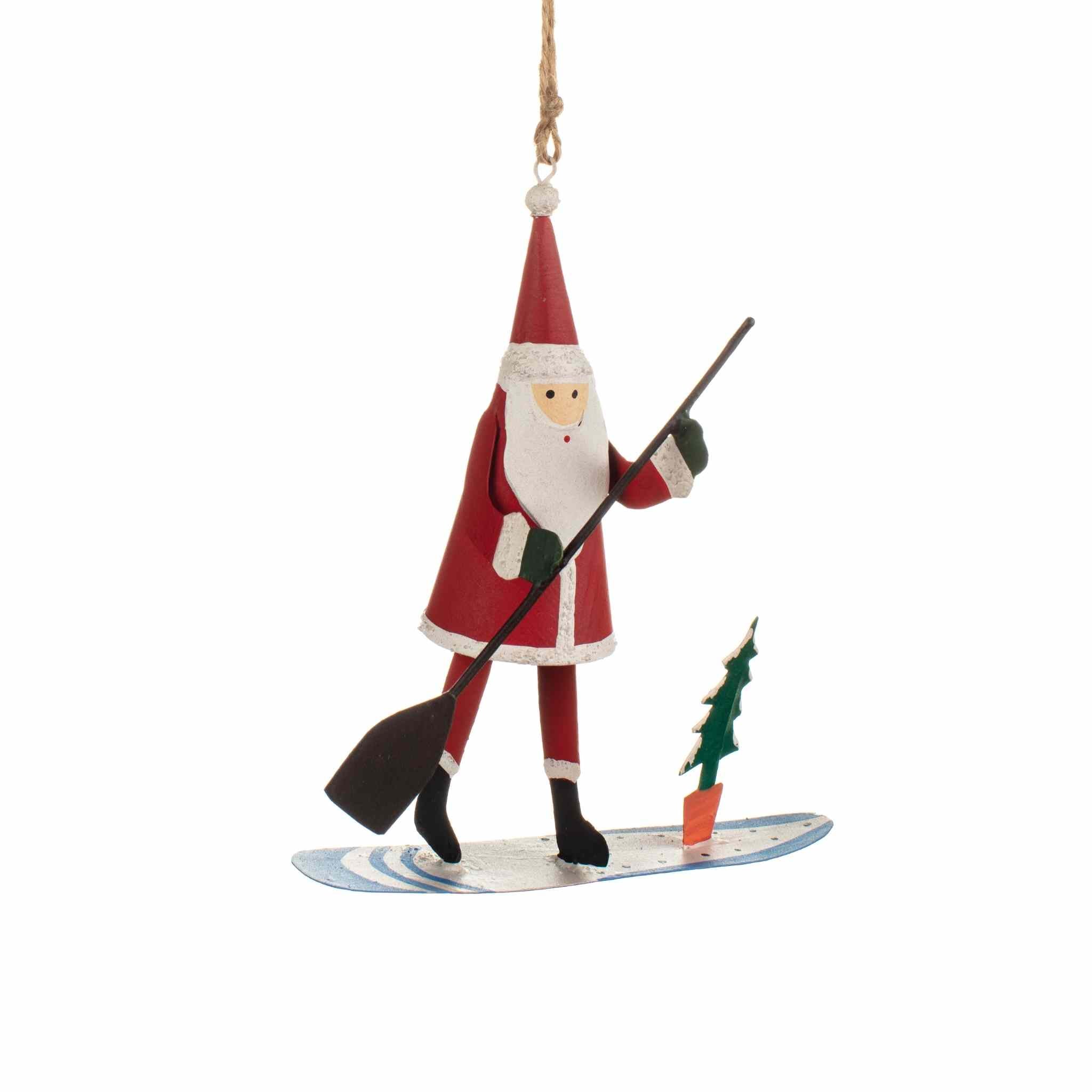 santa on paddle board decoration