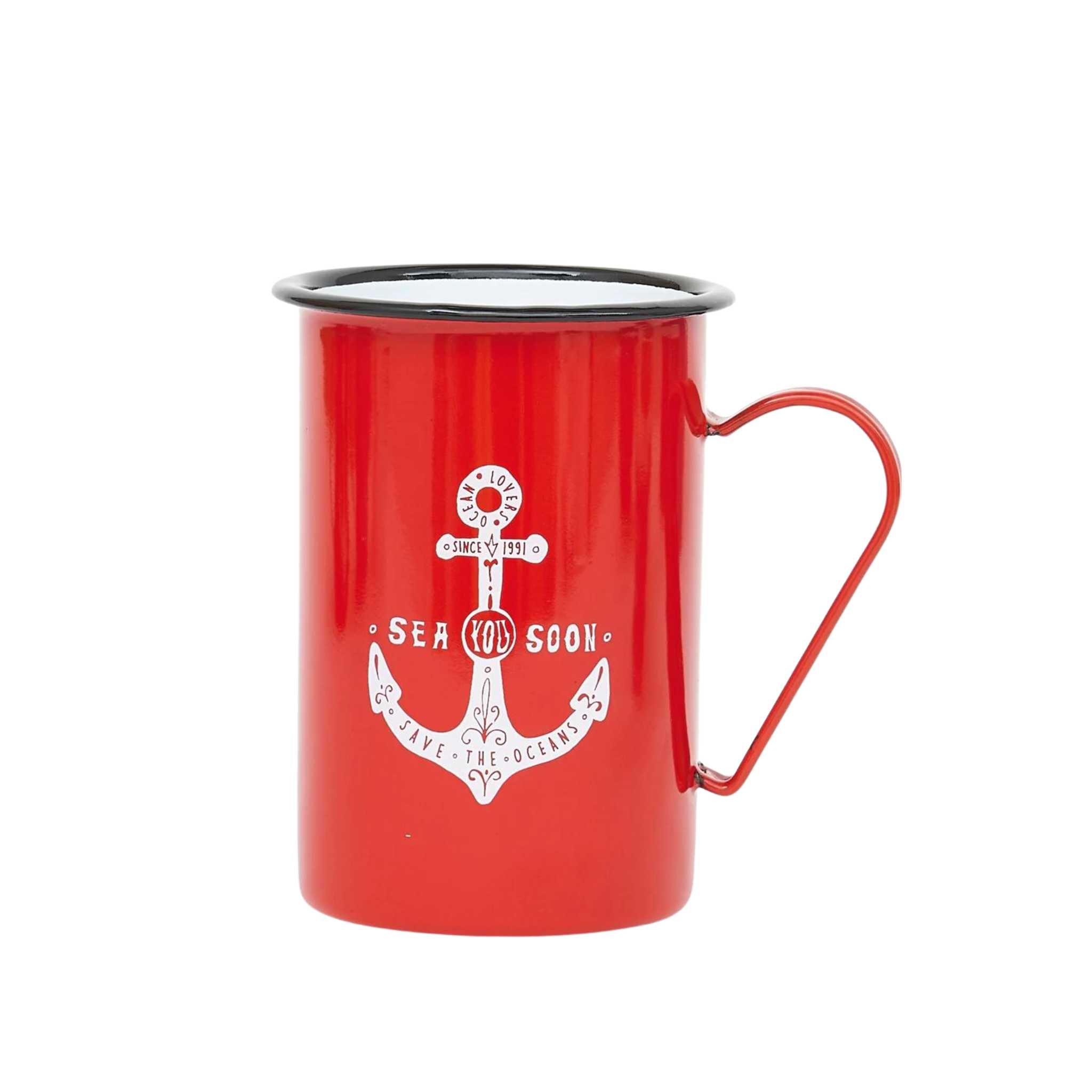 Tall Sea Anchor Enamel Mug